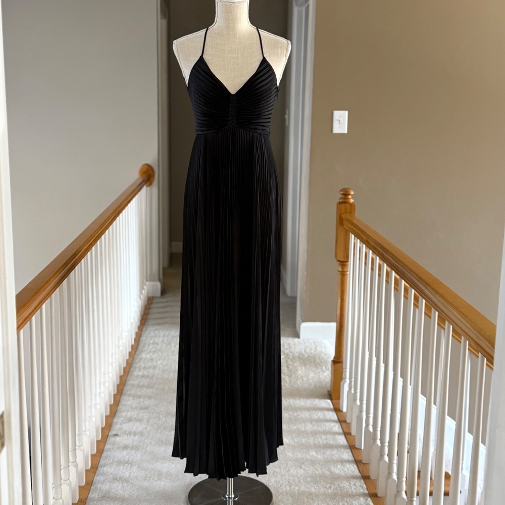 A.L.C. Aries Pleated Cutout‎ Maxi Dress in Black Size 2